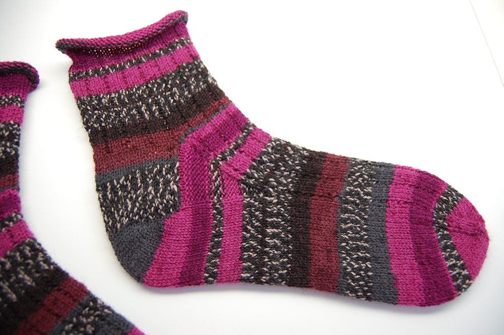 Toe Up Socken - fertige Socke