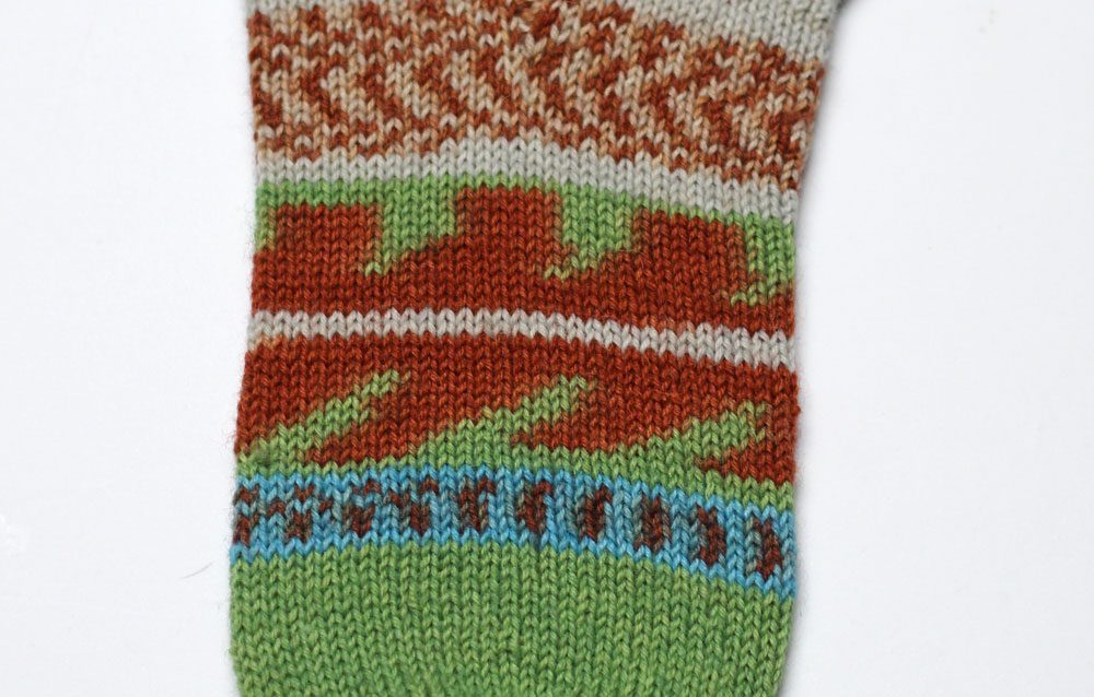 Toe Up Socken - Maschenbild beim Stricken