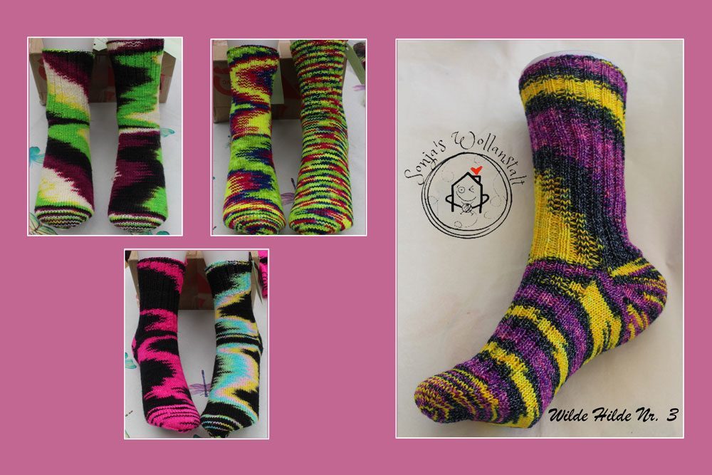 Sonja's Wollanstalt _ Sonja Janssen - Socken mit wildernde Farbflächen