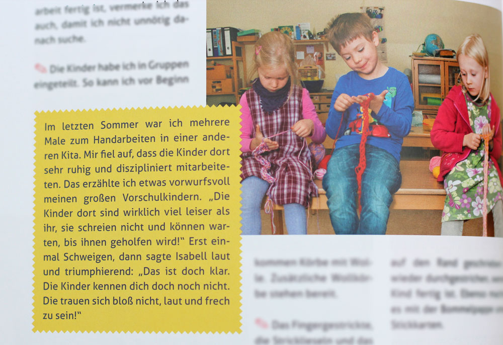 Handarbeitsspaß mit Kindern - Kinder konzentriert bei der Handarbeit - außerdem Episode aus dem Kindergartenalltag