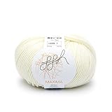 ggh Maxima - 100% Merinowolle extrafein und superwash - Lauflänge 110m auf 50g - Nadelstärke 4-5 - Wolle zum Stricken oder Häkeln - Farbe 001 - Wollweiß