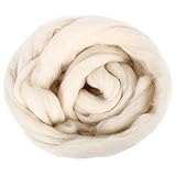 SOLEDI Filzwolle Märchenwolle Naturmaterial geeignet für Nassfilzen und Trockenfilzen 100g Milchweiß