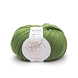 ggh Maxima - 100% Merinowolle extrafein und superwash - Lauflänge 110m auf 50g - Nadelstärke 4-5 - Wolle zum Stricken oder Häkeln - Farbe 043 - Grün