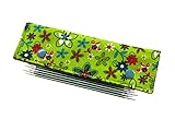 Nadelgarage/Needle Safe/Nadeltasche - für Nadelspiel 15cm - Blumen - grün/bunt