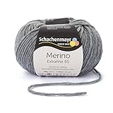 Schachenmayr Merino Extrafine 85 9807554-00292 mittelgrau meliert Handstrickgarn, Schurwolle