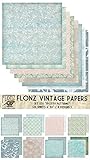 Paper Pack (24blatt 15x15cm) Frosty Winter Ice Patterns FLONZ Vintage Muster Papier fur Scrapbooking und Handwerk