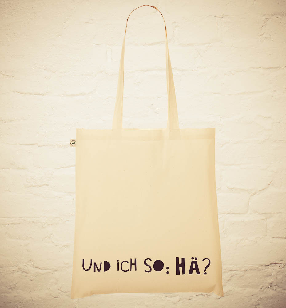 Beliebt bei tandanetleshirt.de: Jutebeutel mit "Und ich so, Hä?"