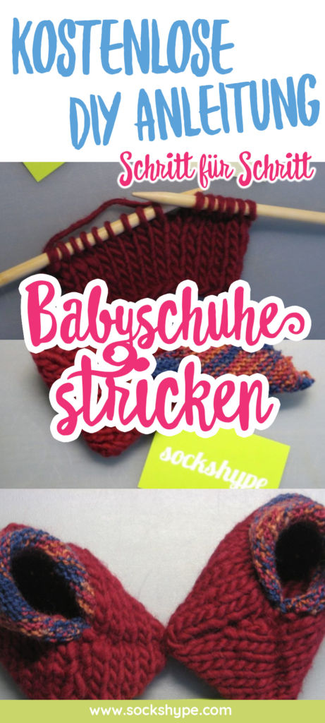 Babyschuhe stricken auf Filzwolle