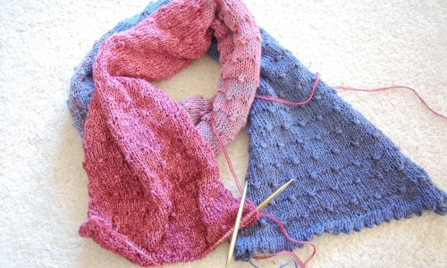 Schal stricken - Estonian Button Stitch -15 Schal stricken mit Estonian Button Stich