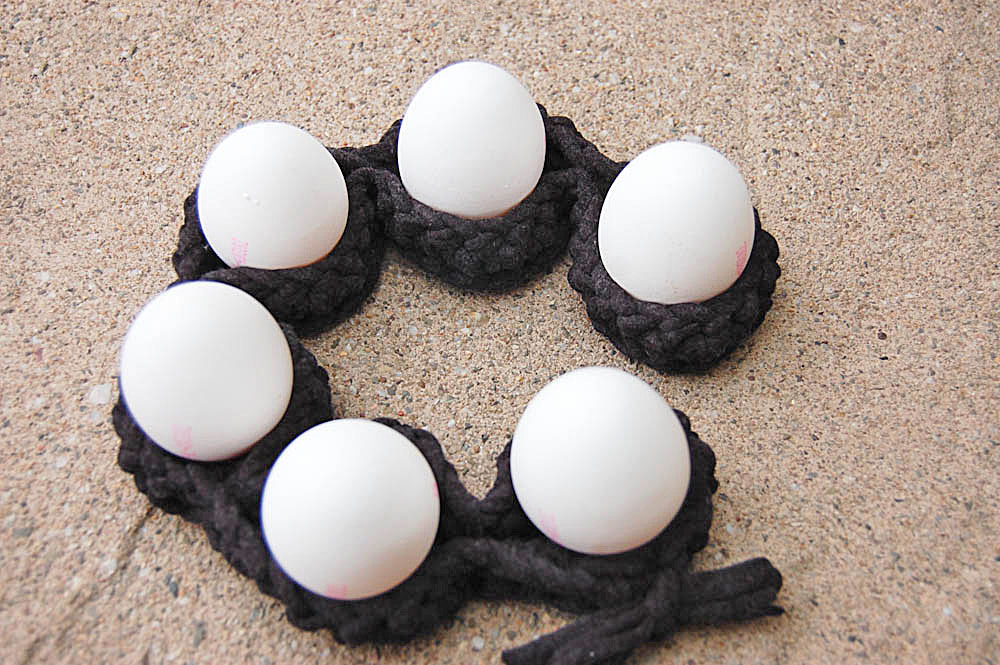 Anleitung: Eierbecher häkeln mit Textilgarn
