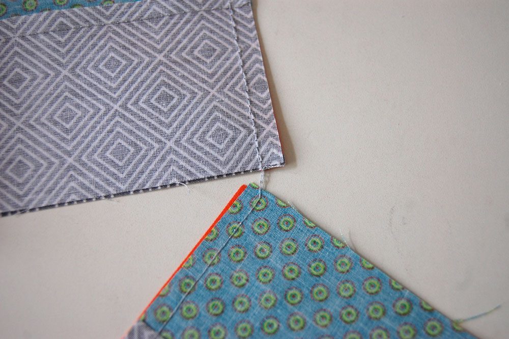 6 Köpfe 12 Blöcke Februar, Quilt Along 2017 - Churn Dash Kette nähen