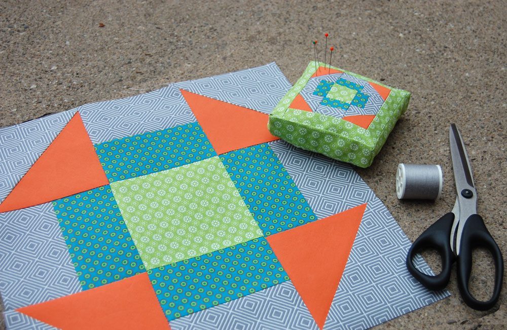 6 Köpfe 12 Blöcke Februar, Quilt Along 2017