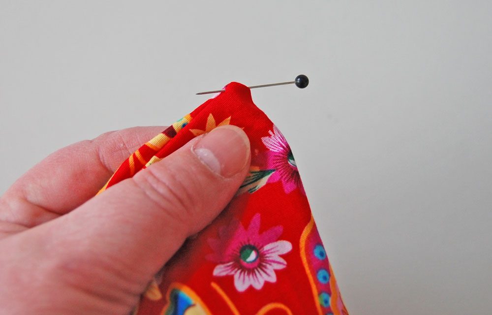 Tasche für Nadelspiel - Ecken ausformen