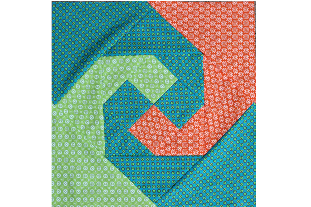 6 Köpfe 12 Blöcke Juli, Quilt-Along, Snail's Trail