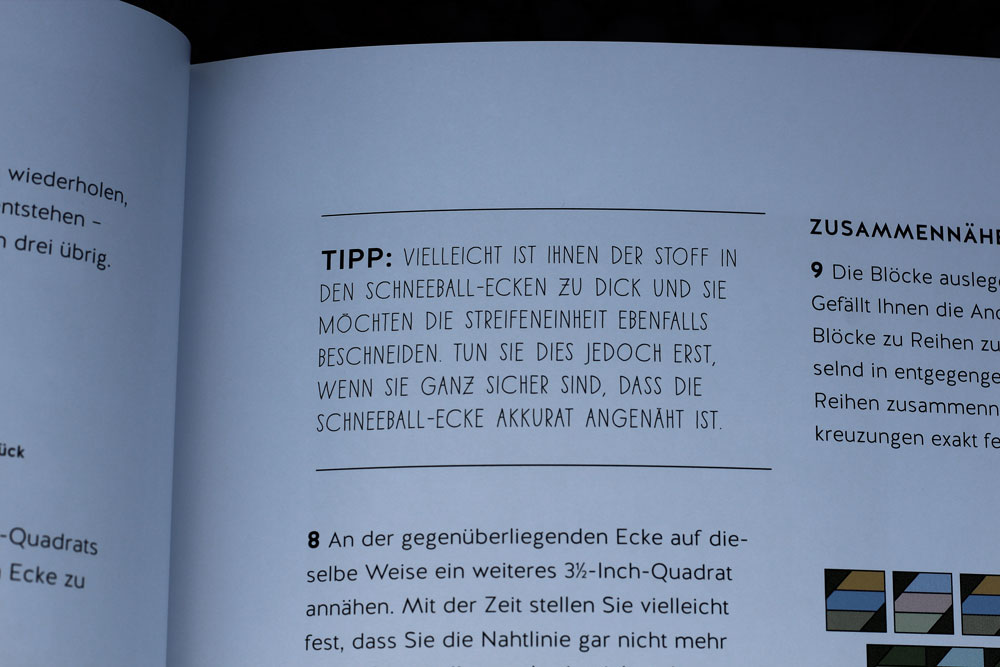 Buch Jelly Roll Quilts - Tipps geben Hilfestellung für gutes Gelingen
