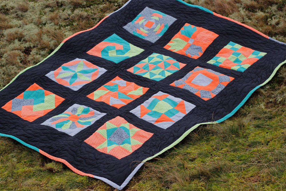 6 Köpfe 12 Blöcke Quilt in den Dünen