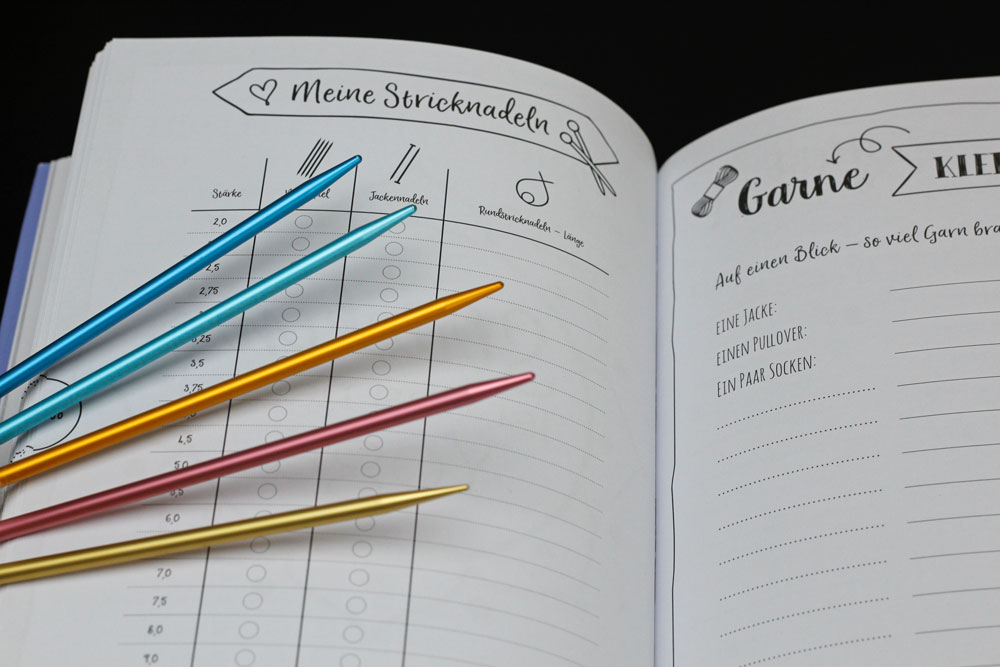Mein Bullet Diary - Fülle die Tabelle mit deinen vorhandenen Stricknadeln aus, Dann weißt du stets, ob du die richtige Nadel für dein nächstes Projekt hast.