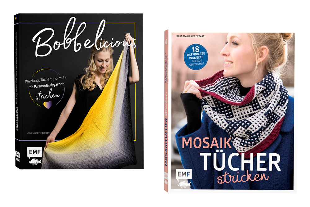 Bobbelicious stricken und Mosaiktücher stricken - Beide Bücher von Julia Maria Hegenbart