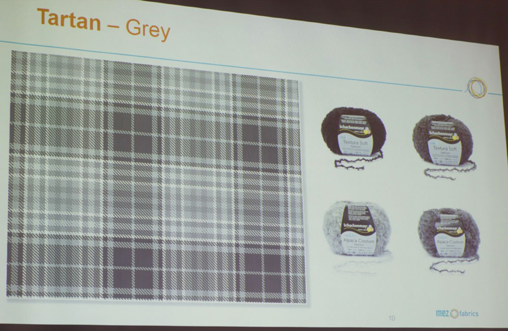 Blackforestcrafts-Bloggertreffen. Der Stoff im Design Tartan findet im Wollbereich seine Partner.