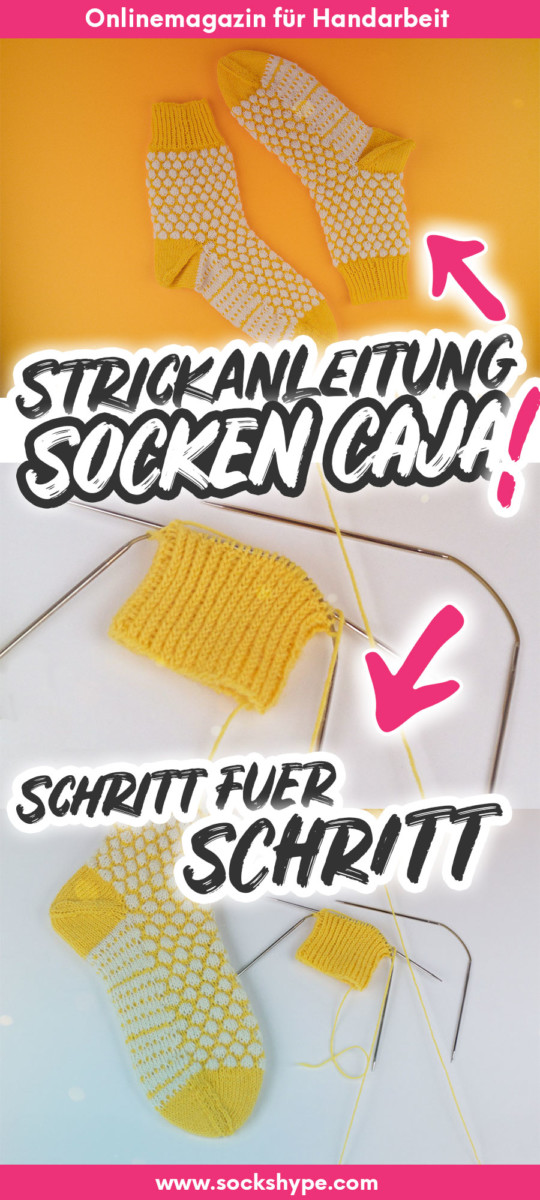 Strickanleitung Socken #CajaSocks Schritt für Schritt erklärt mit Bildern