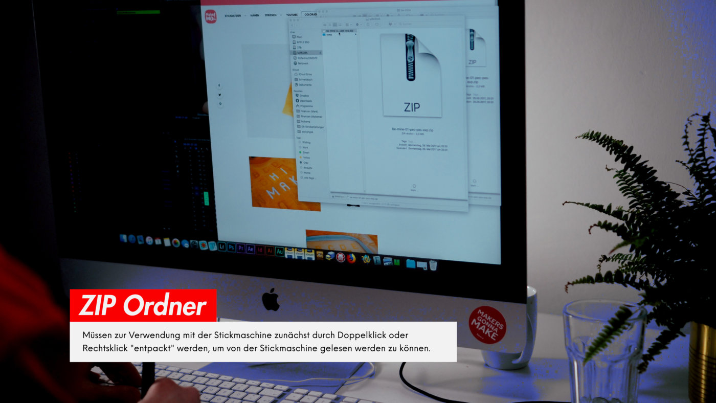 Stickdateien übertragen ZIP-Ordner entpacken