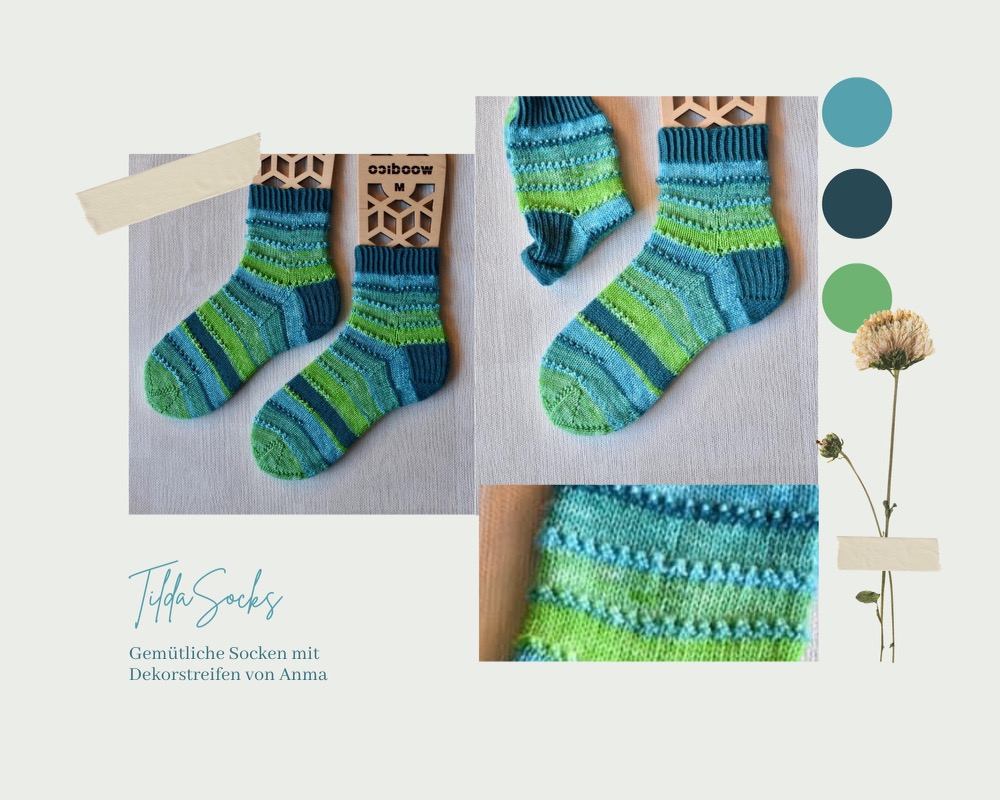 TildaSocks von Anma - Socken mit Dekorstreifen