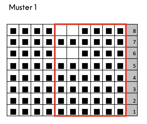 Männerschal Gesper - Strickschrift Muster 1