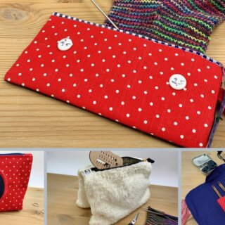 Taschen für Strickprojekte, Stricknadeln etc. nähen - Titelbild