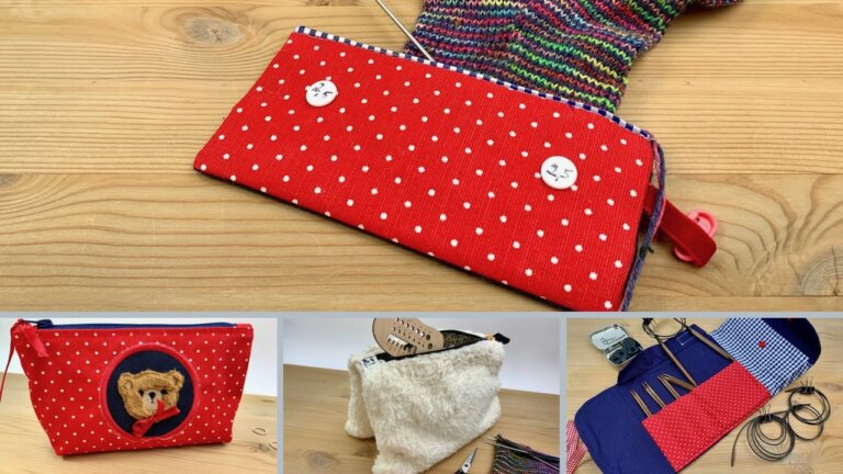 Taschen für Strickprojekte, Stricknadeln etc. nähen - Titelbild